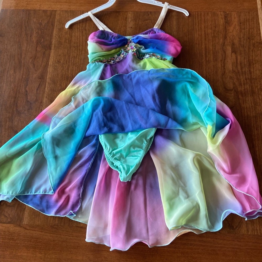 Rainbow Dance Costume. No Size Tag but looks to be a Child Medium.